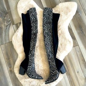 Max-6 over the knee boots 3”H top-bottom 30”in the front back 26” only worn once